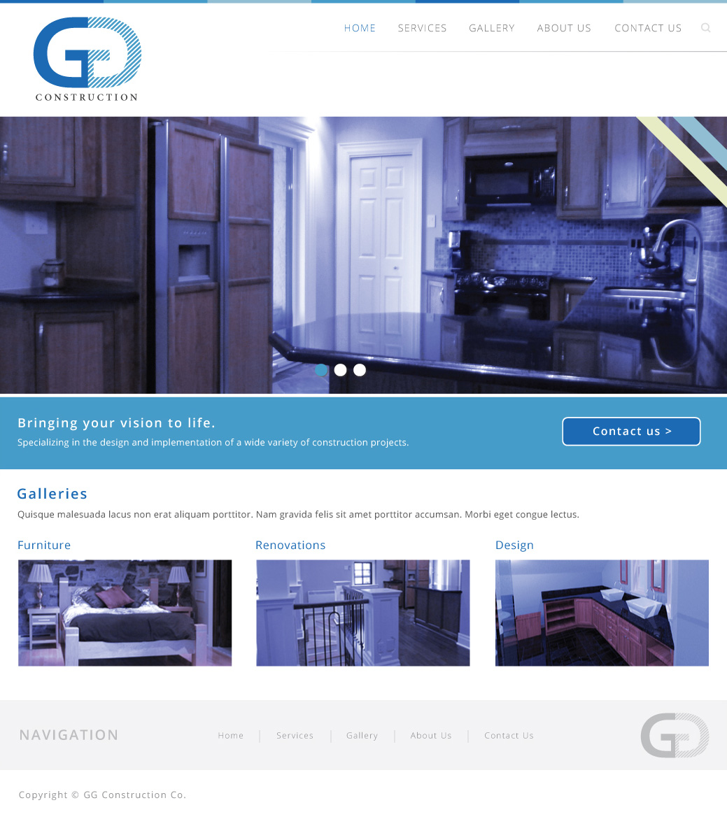 Screenshot of GG Construction website